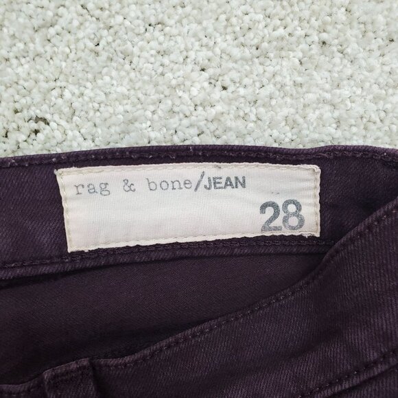 Rag & Bone Womens Purple Mid Rise Skinny Leg Jeans Sz 28 Stretch Denim Pants - Picture 8 of 12